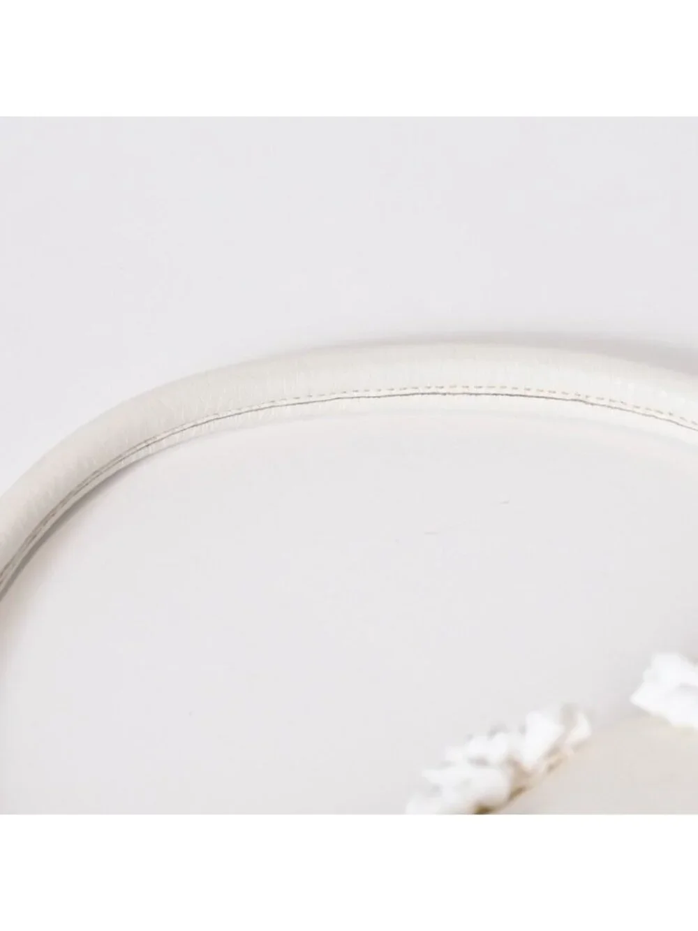 Prada Hobo Handbag Beads Leather White